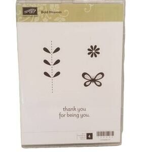 Stampin Up Bold Blossom Rubber Stamps Butterfly Stamp Set Crafting Supplies